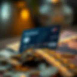 Cash rewards concept with credit card