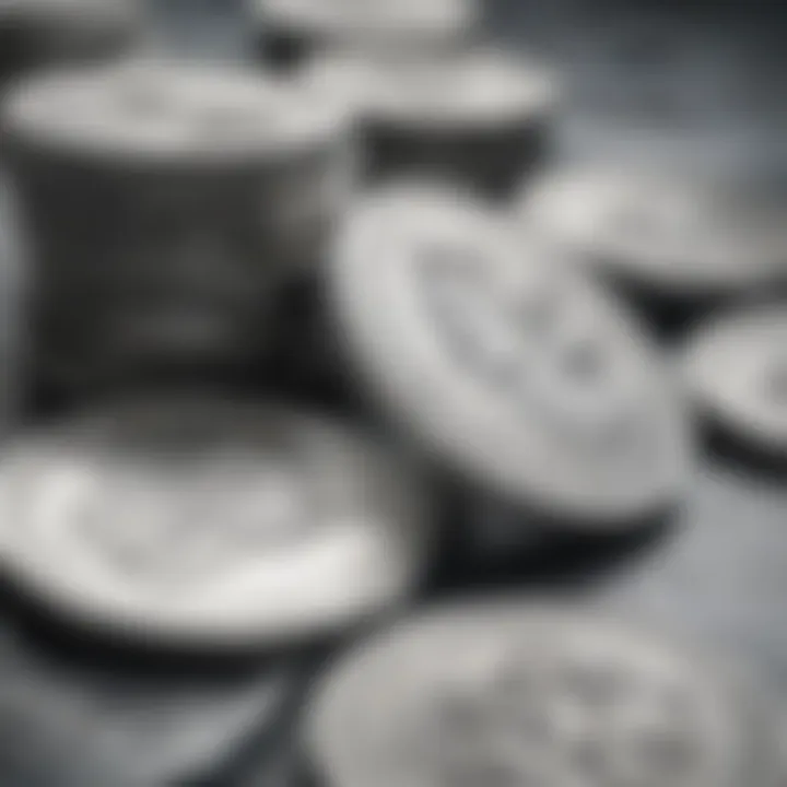 An array of silver coins showcasing their market appeal