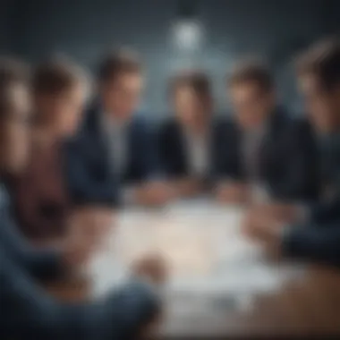 Collaborative Idea Generation A diverse group of professionals brainstorming innovative ideas