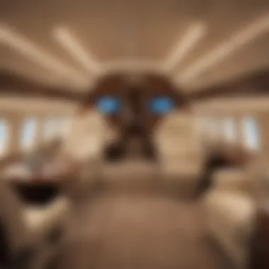 Luxury private jet interior showcasing elegance and comfort