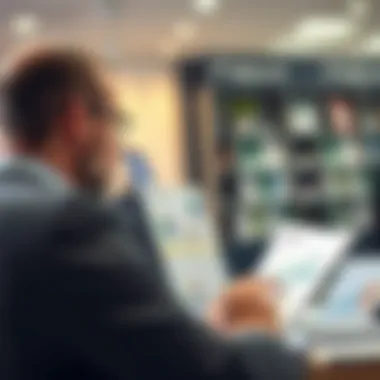 Evaluating Banking Options for Small Enterprises A small business owner reviewing bank account options