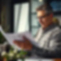 A thoughtful individual reviewing financial documents