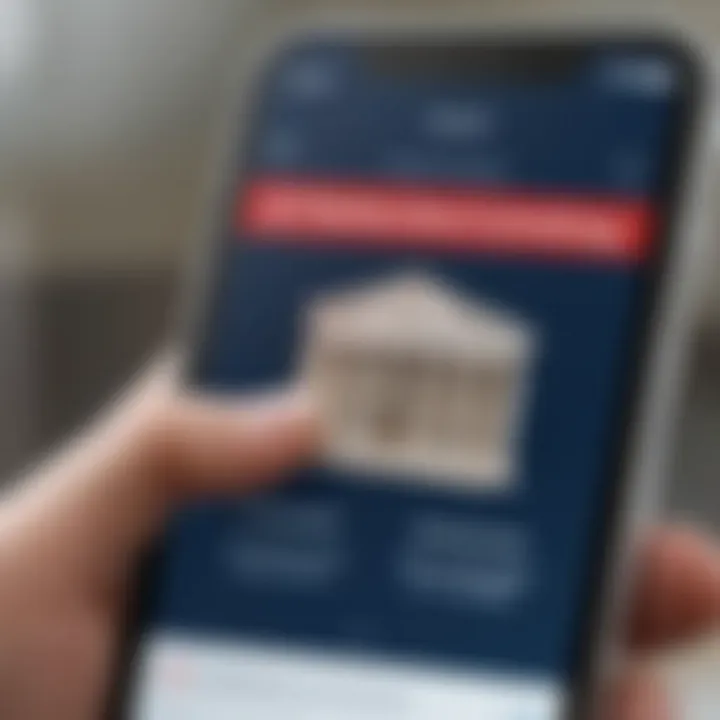 Close-up of a Bank of America logo on a banking app