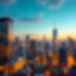 A city skyline depicting emerging market opportunities