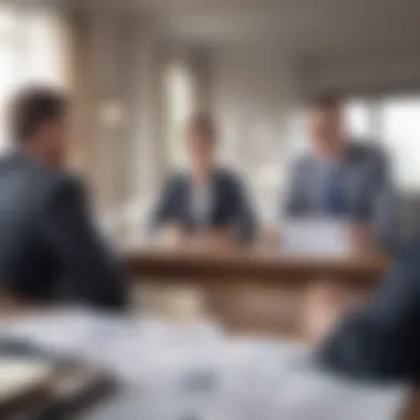 Friendly Meeting with a Mortgage Broker A friendly meeting between a broker and a client