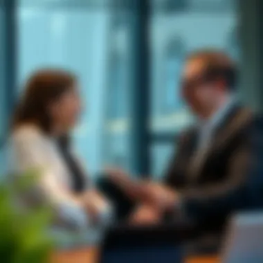 Conceptual image of client and advisor discussing financial plans