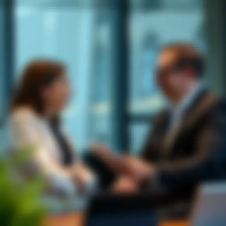 Conceptual image of client and advisor discussing financial plans