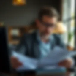 Business owner reviewing retirement plan documents