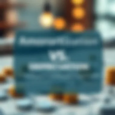 Amortization vs Depreciation Explained Infographic contrasting amortization and depreciation