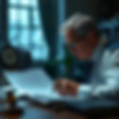 The Role of Estate Executors in Managing Insurance Claims An estate executor reviewing legal documents