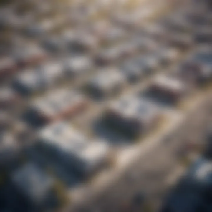 Aerial view of a vacant commercial lot showcasing potential development.