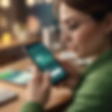 User engaging with Mint application on smartphone