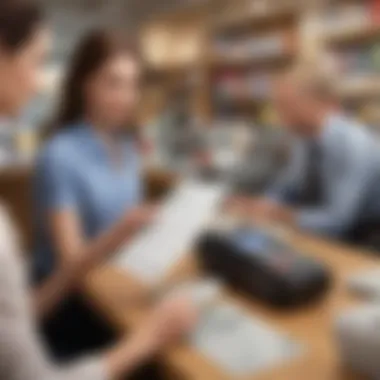 A retail store cashier processing a personal check